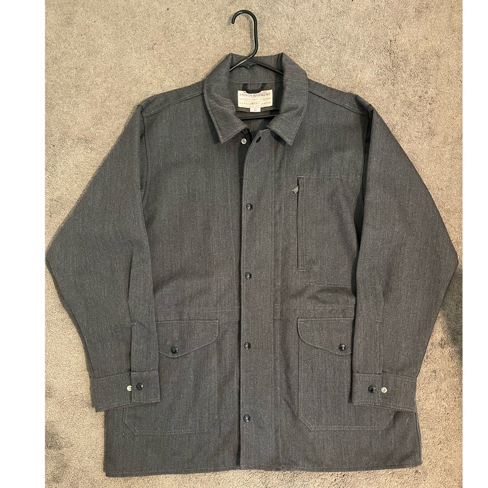 NWOT Men’s gray wool Filson zip up jacket size XXL